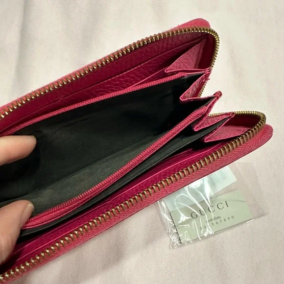 Gucci GG Marmont Zip Around wallet- Fuchsia Pink - Picture 11 of 13
